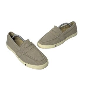 Johnnie-O Men Size 10.5 M Canvas Sloafer Loafers Natural Slip-On Boat Shoes